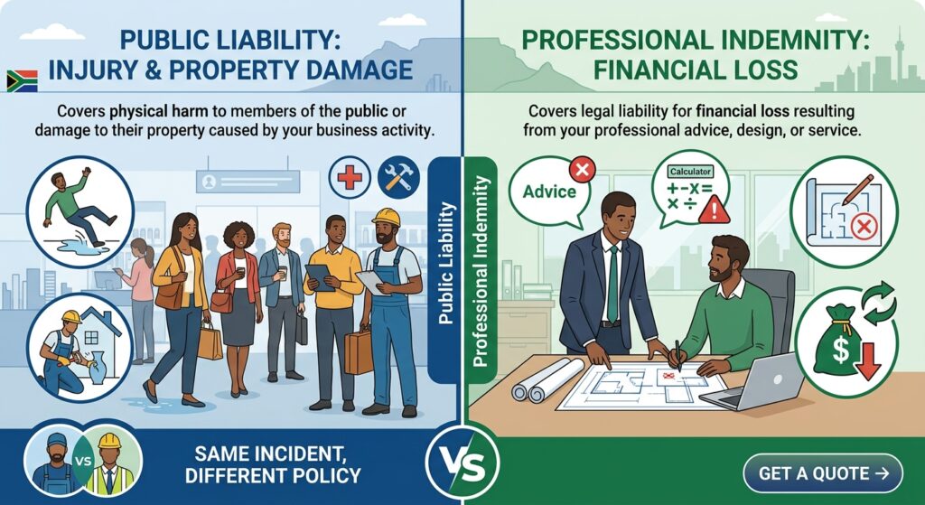 Public liability vs professional indemnity insurance compared