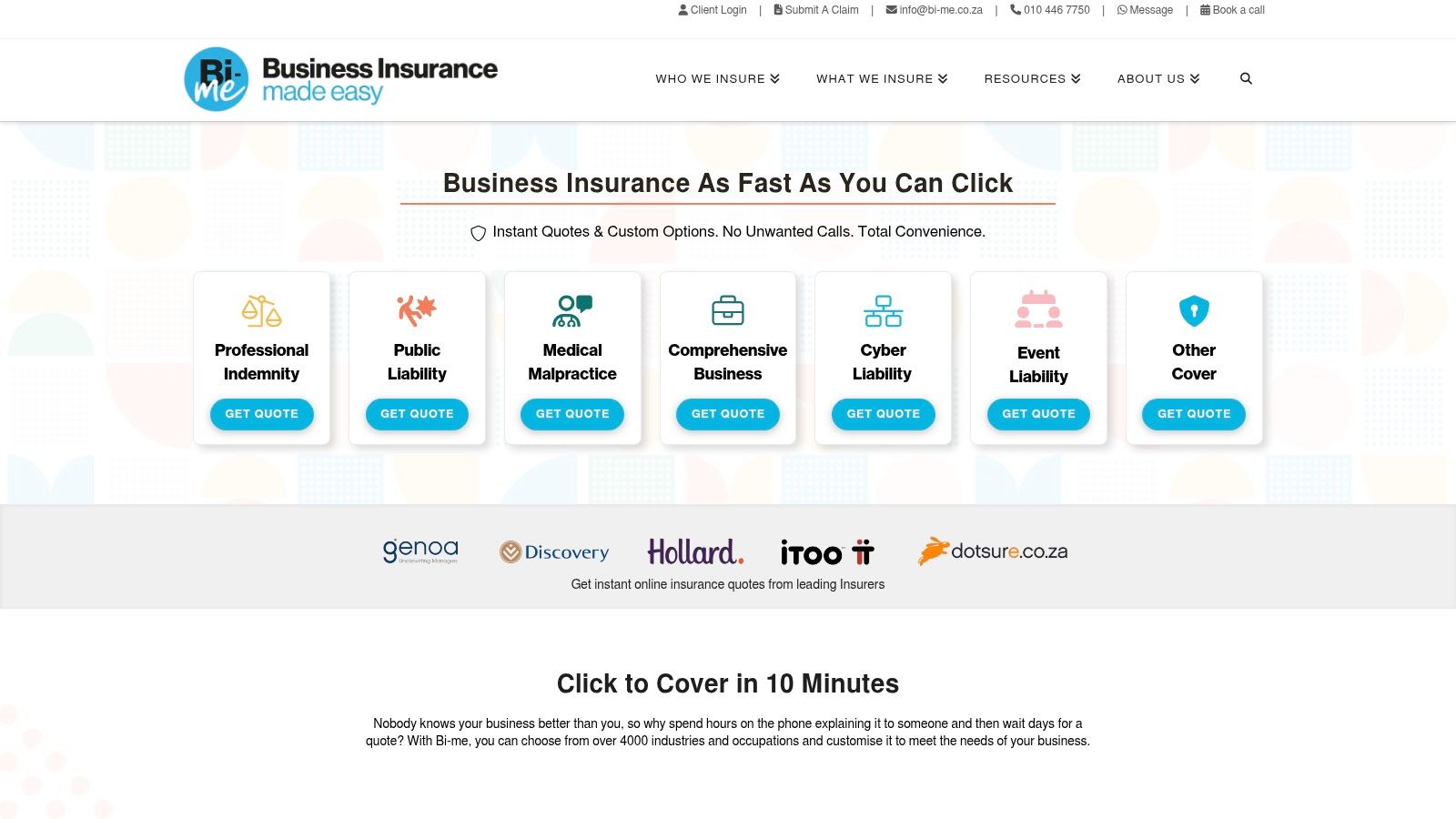 Screenshot from https://bi-me.co.za
